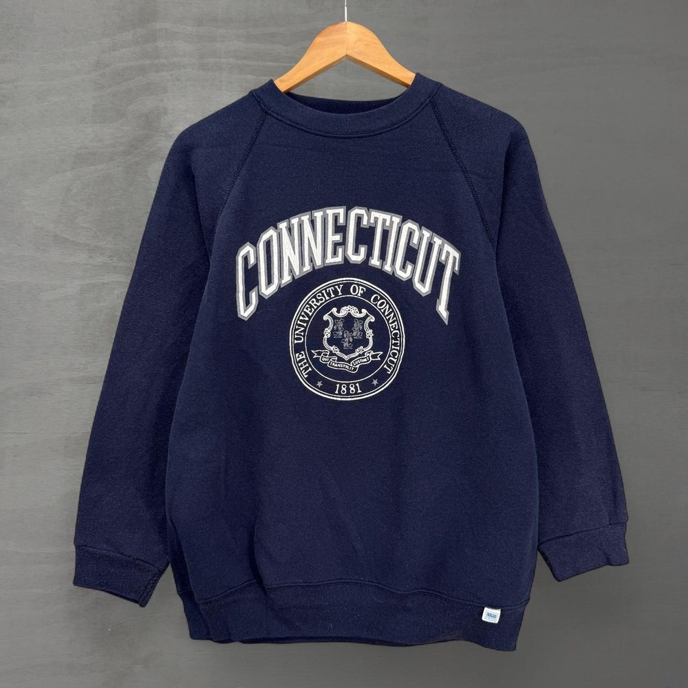 Discus Vintage Athletic UConn Sweatshirt Navy Blue University of Connecticut XL